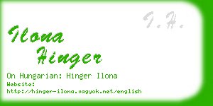 ilona hinger business card